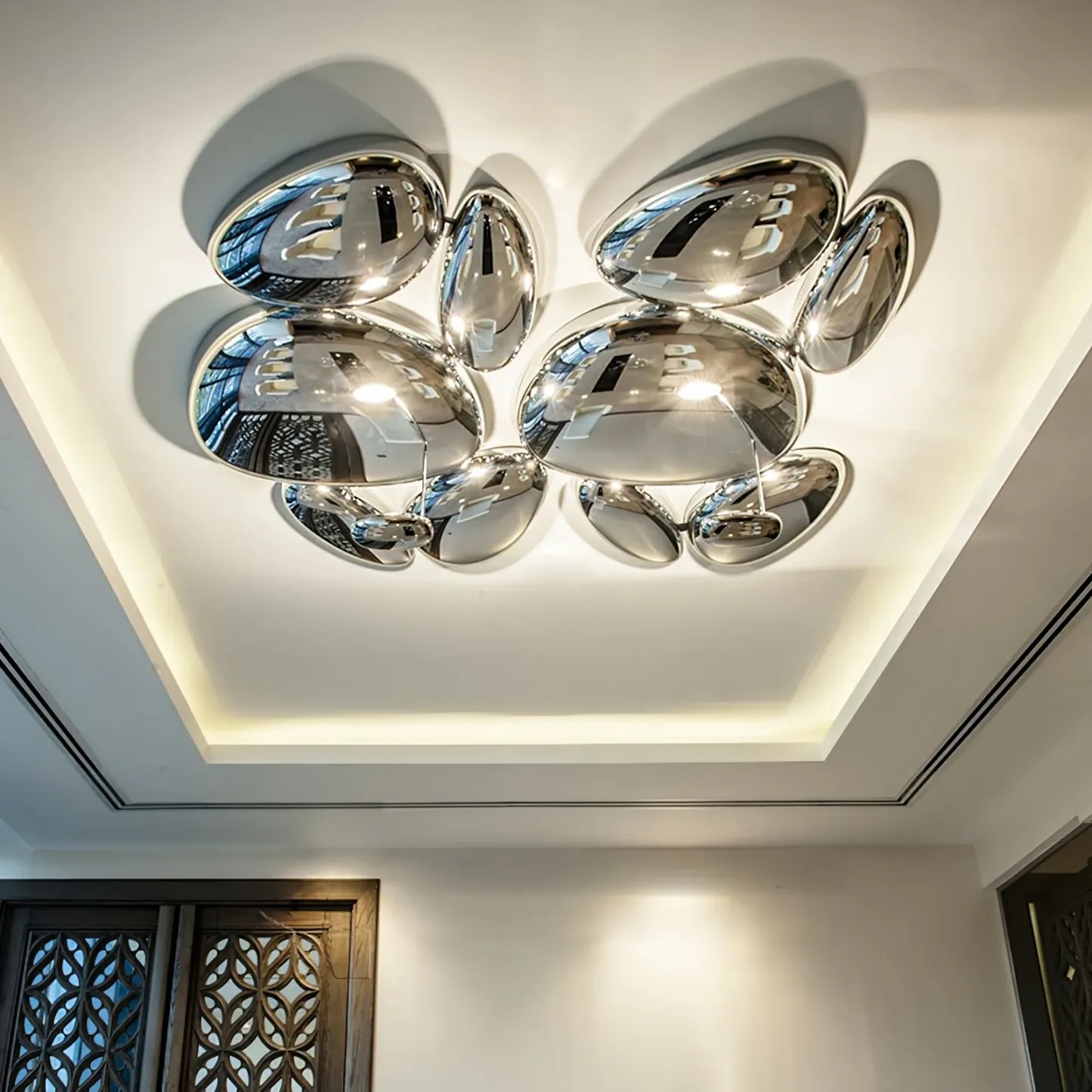 Alessio Unusual Metal Acrylic Ceiling Light Living Room Dining Room