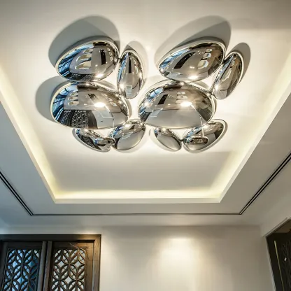 Alessio Unusual Metal Acrylic Ceiling Light Living Room Dining Room