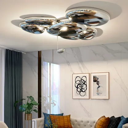 Alessio Cobblestone Style Metal Acrylic Ceiling Light Living Room