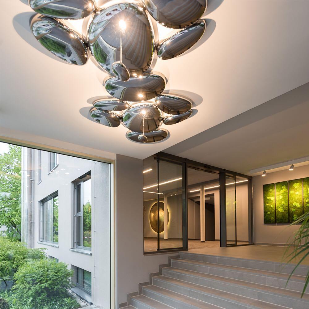 Alessio Cobblestone Style Metal Acrylic Ceiling Light Living Room