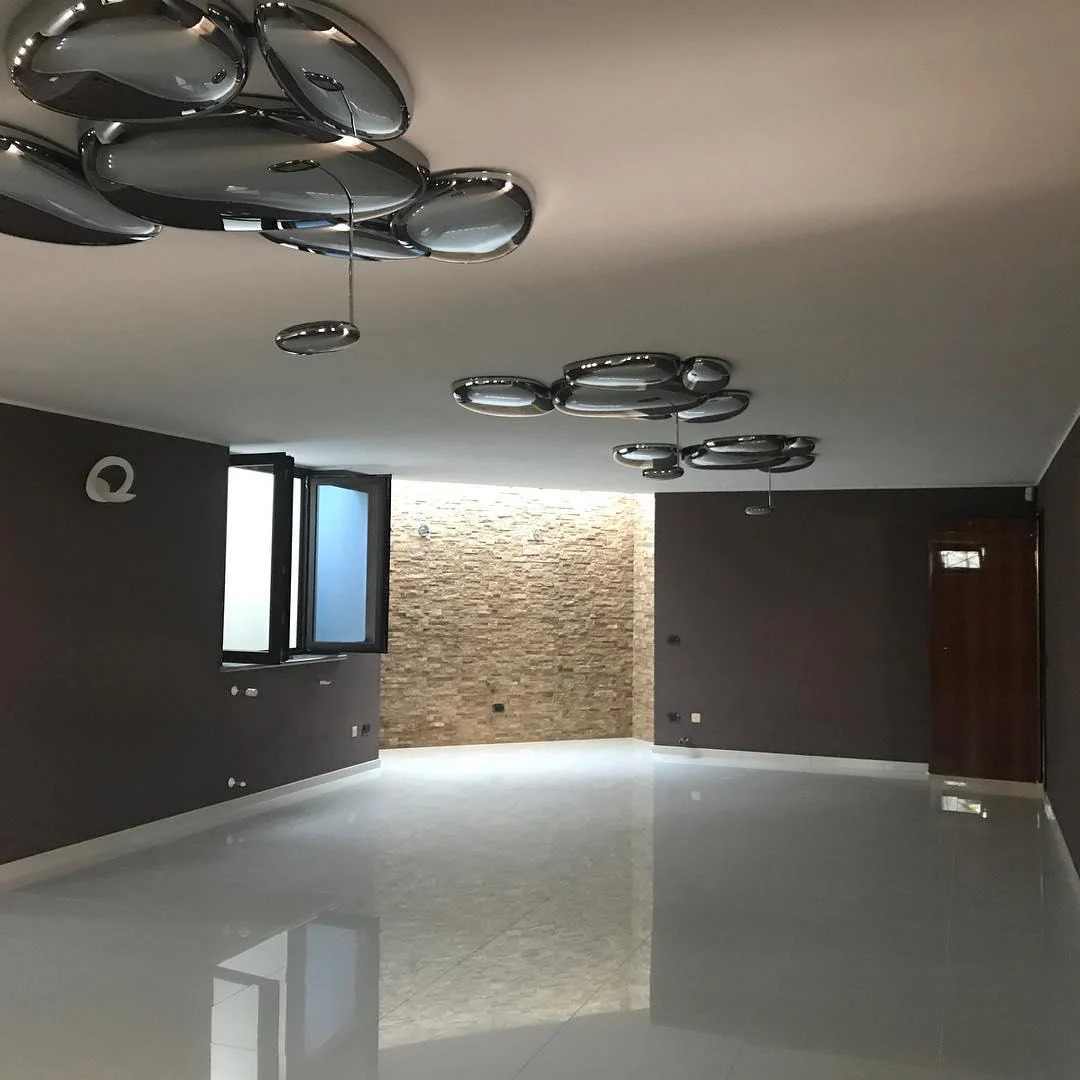 Alessio Cobblestone Style Metal Acrylic Ceiling Light Living Room