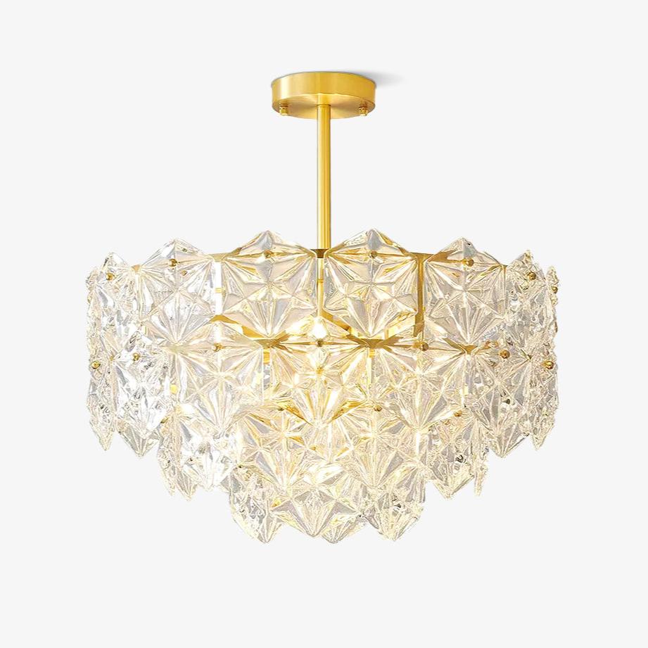 Marilyn Snowflake Gorgeous Metal Glass Chandelier Bedroom Living Room