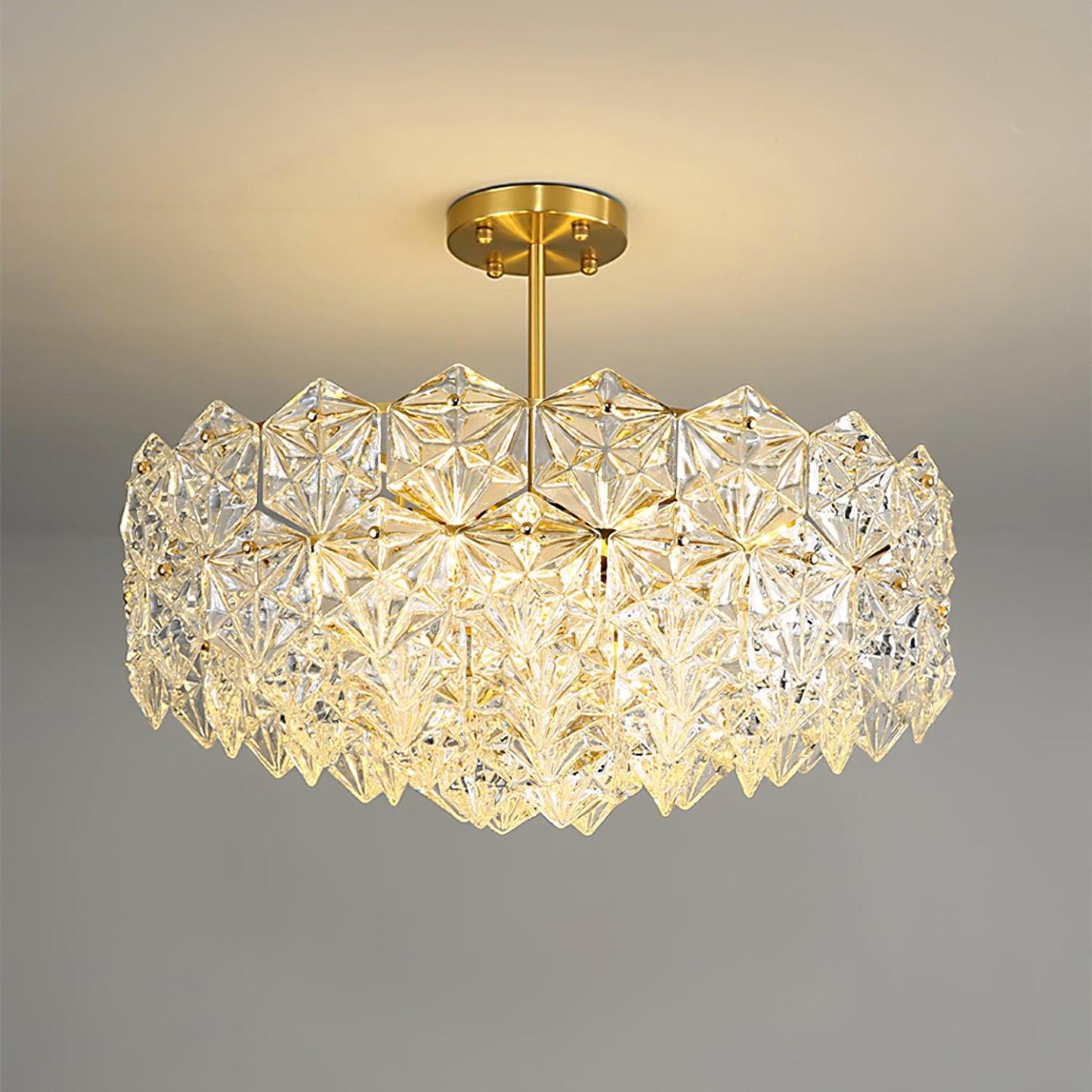 Marilyn Snowflake Gorgeous Metal Glass Chandelier Bedroom Living Room