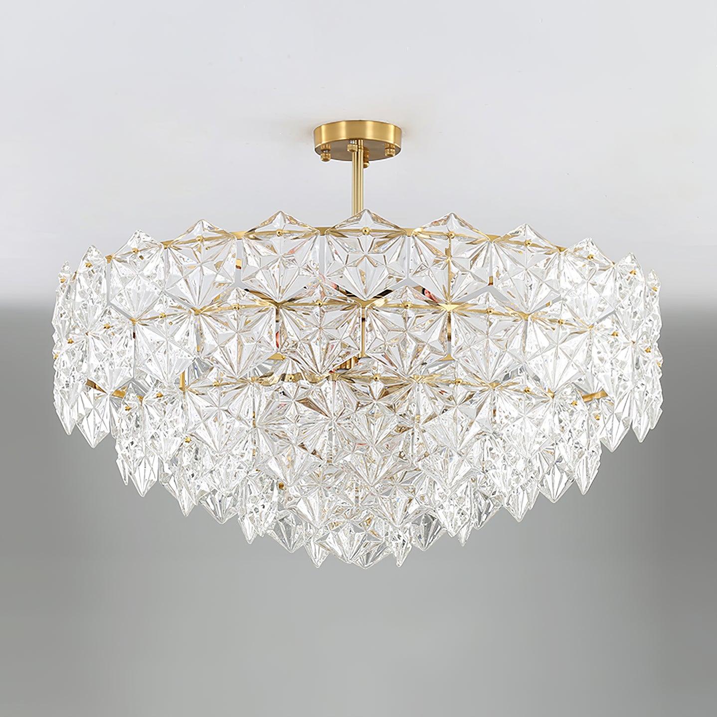 Marilyn Snowflake Gorgeous Metal Glass Chandelier Bedroom Living Room