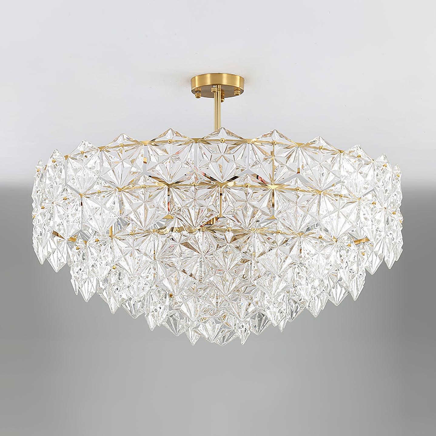 Marilyn Snowflake Gorgeous Metal Glass Chandelier Bedroom Living Room