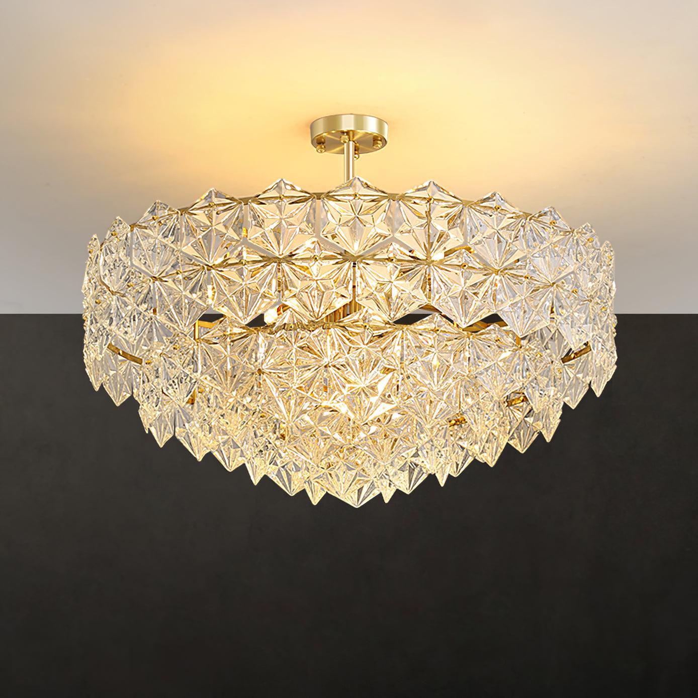 Marilyn Snowflake Gorgeous Metal Glass Chandelier Bedroom Living Room