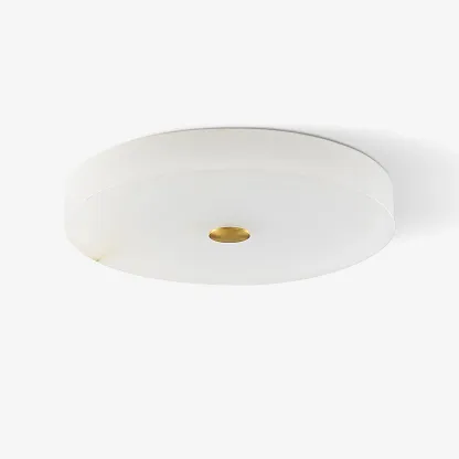 Byers Modern Round Metal Alabaster Ceiling Lamp Living Room Bedoom