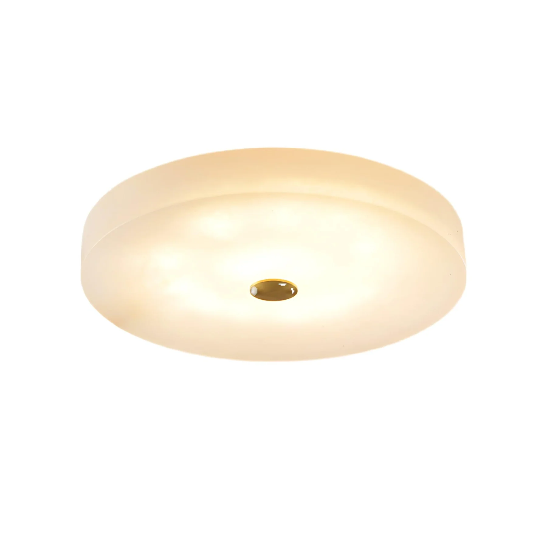 Byers Modern Round Metal Alabaster Ceiling Light Living Room Bedoom