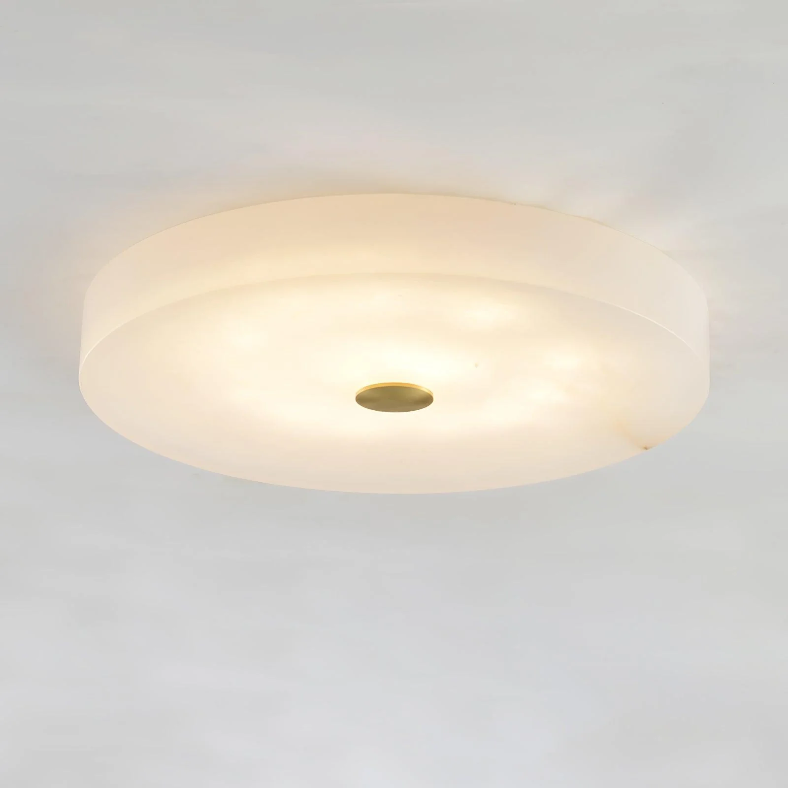 Byers Modern Round Metal Alabaster Ceiling Light Living Room Bedoom