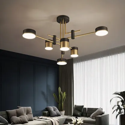 Valentina Modern Gold Black Metal Acrylic Pendant Light Bedroom Living Room
