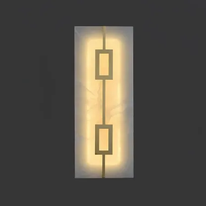 Jade Geometric Modern Rectangular Alabaster Wall Lamp Living Room Bedroom
