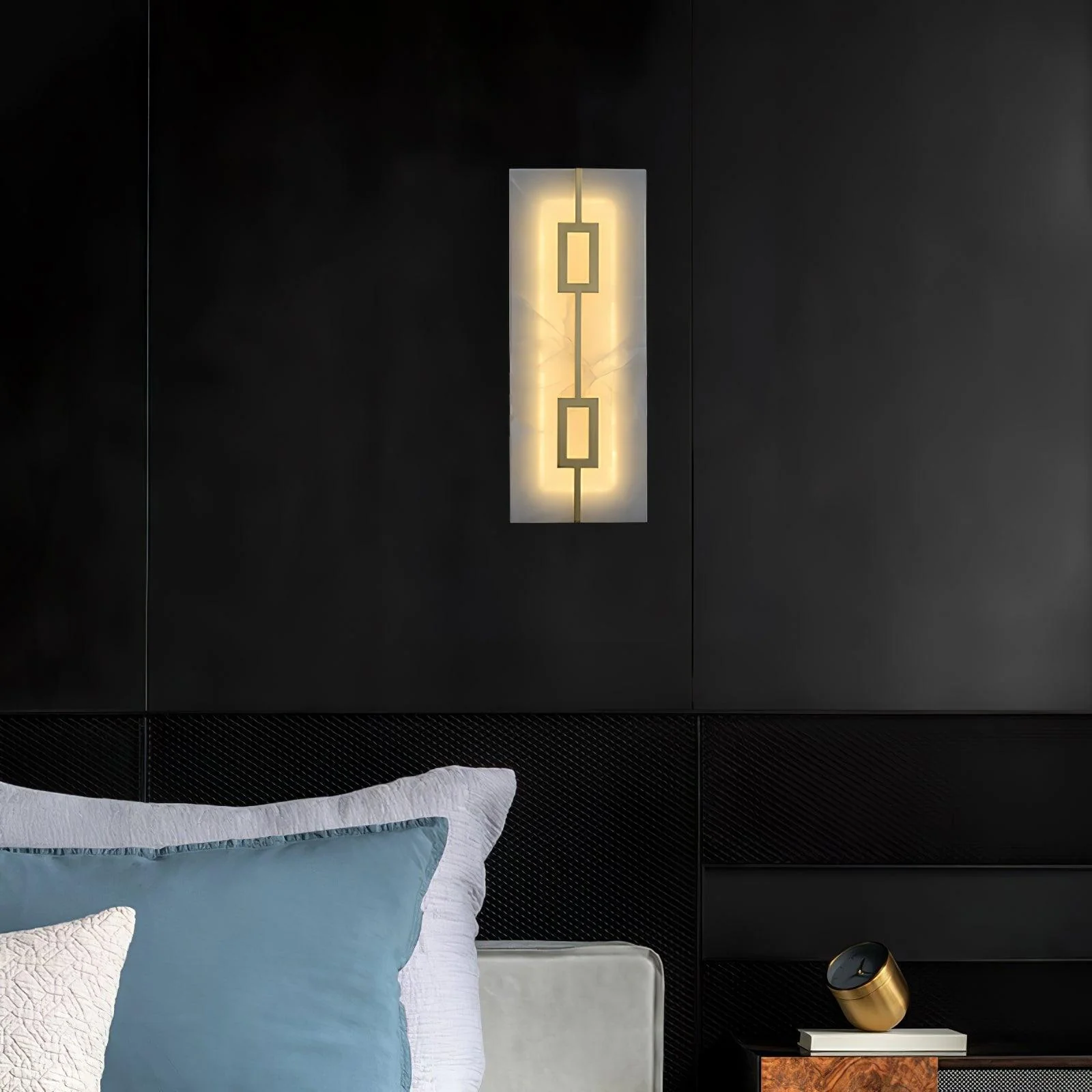 Jade Geometric Modern Rectangular Alabaster Wall Lamp Living Room Bedroom
