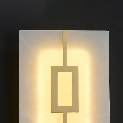Jade Geometric Modern Rectangular Alabaster Wall Lamp Living Room Bedroom
