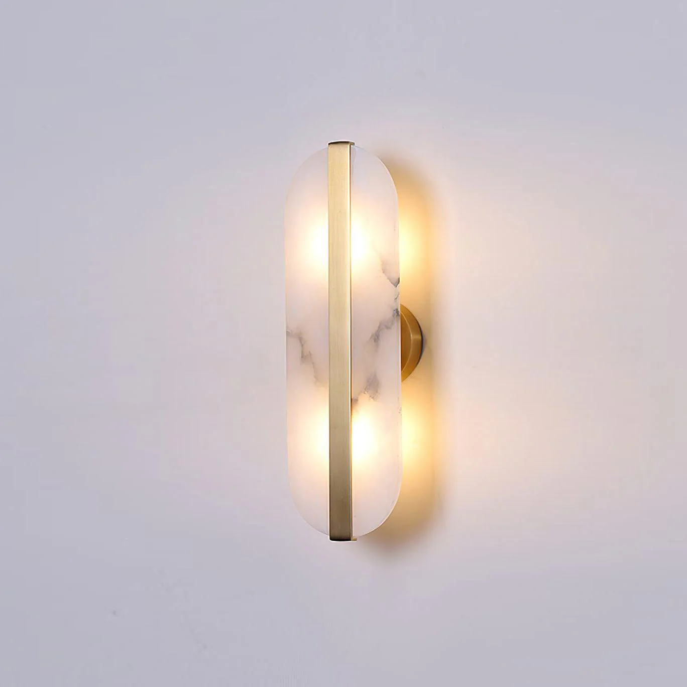 Jade Modern Oval Alabaster Brass Wall Lamp Living Room Bedroom