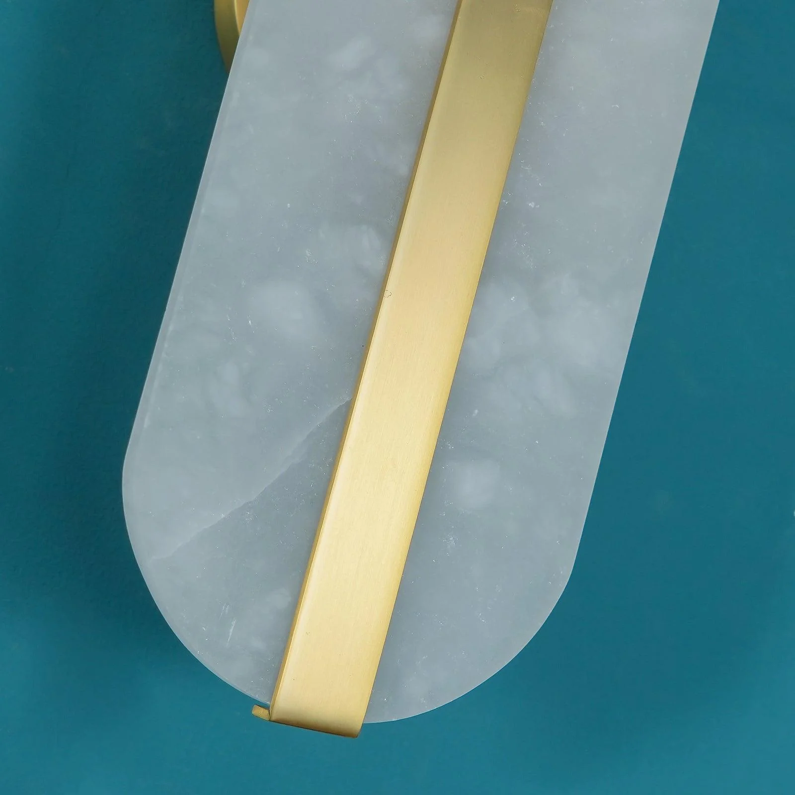 Jade Modern Oval Alabaster Brass Wall Lamp Living Room Bedroom