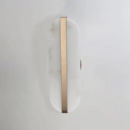 Jade Modern Oval Alabaster Brass Wall Lamp Living Room Bedroom