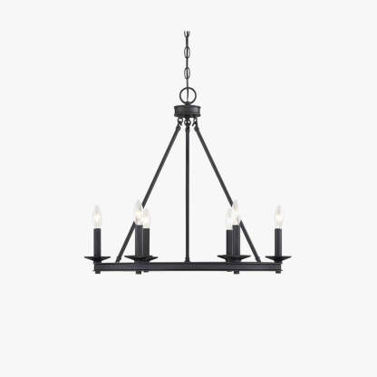 Silva Modern Candles Chandelier Black Metal Living Room/Bedroom
