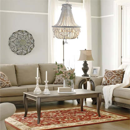 Silva Retro Luxury Atmosphere Metal/Wood Pendant Light, Old White