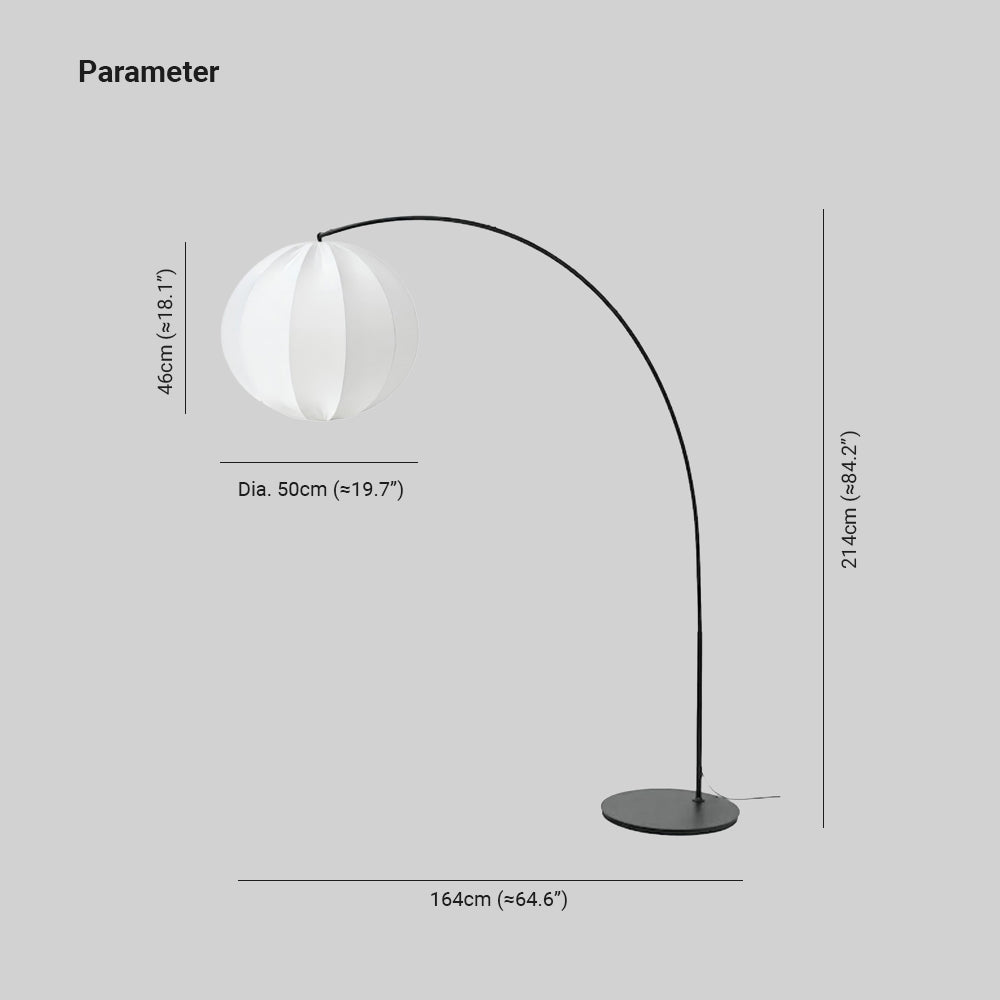 Ritta Modern Minimalist Sphere Metal/Fabric Pendant Light, White