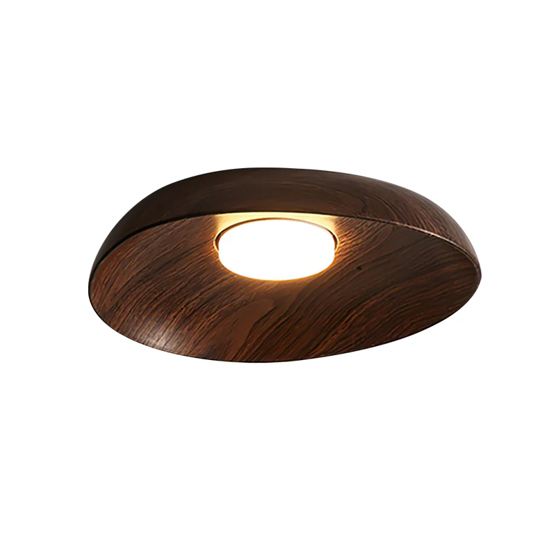 Muto Modern Round Wood Ceiling Light Bedroom Hallway Living Room