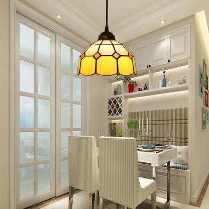 Eryn Dome Shade European Pendant Light Stained Glass Living Room