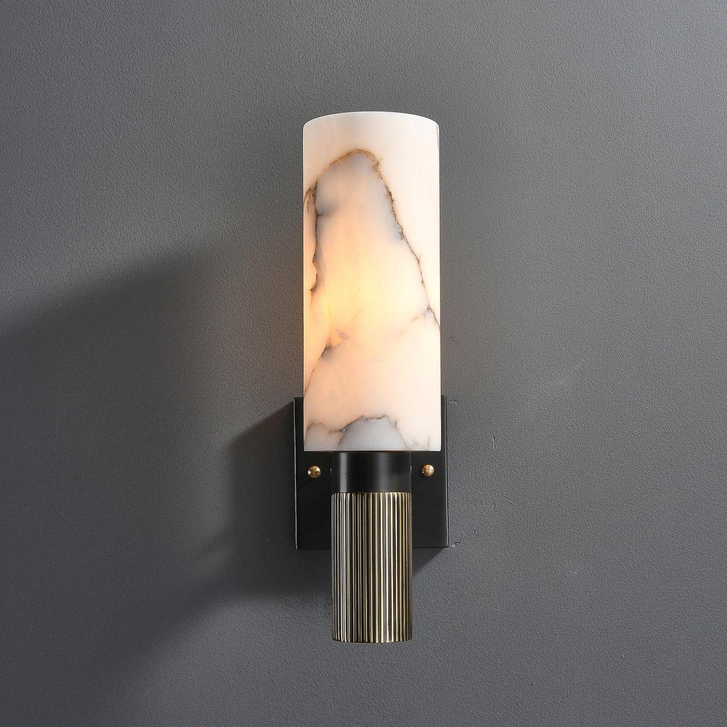 Jade Alabaster Brass Wall Sconce Living Room Bedroom