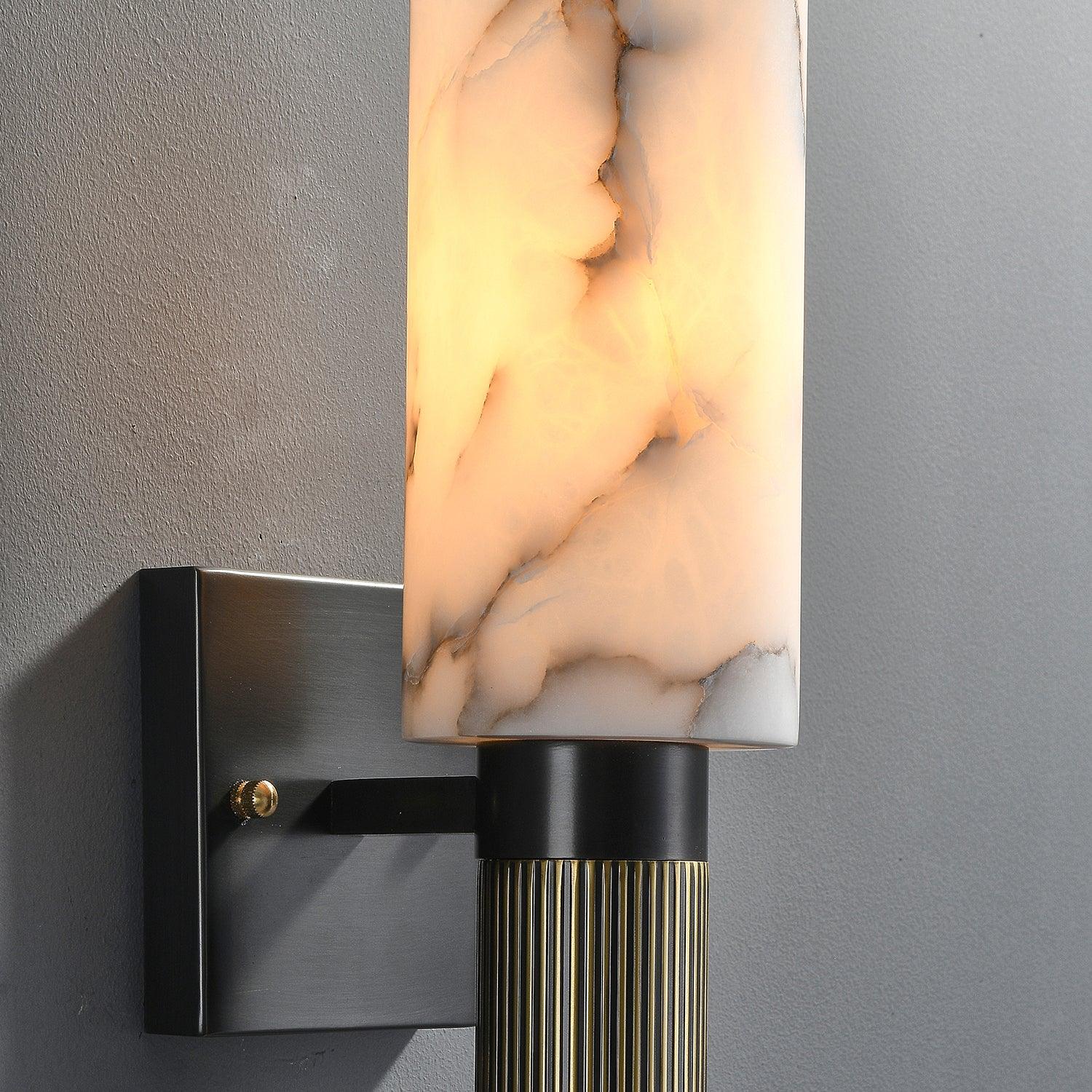 Jade Alabaster Brass Wall Sconce Living Room Bedroom