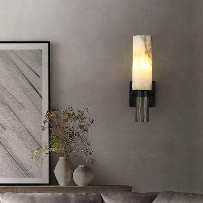 Jade Alabaster Brass Wall Sconce Living Room Bedroom