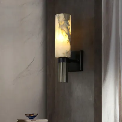 Jade Alabaster Brass Wall Sconce Living Room Bedroom
