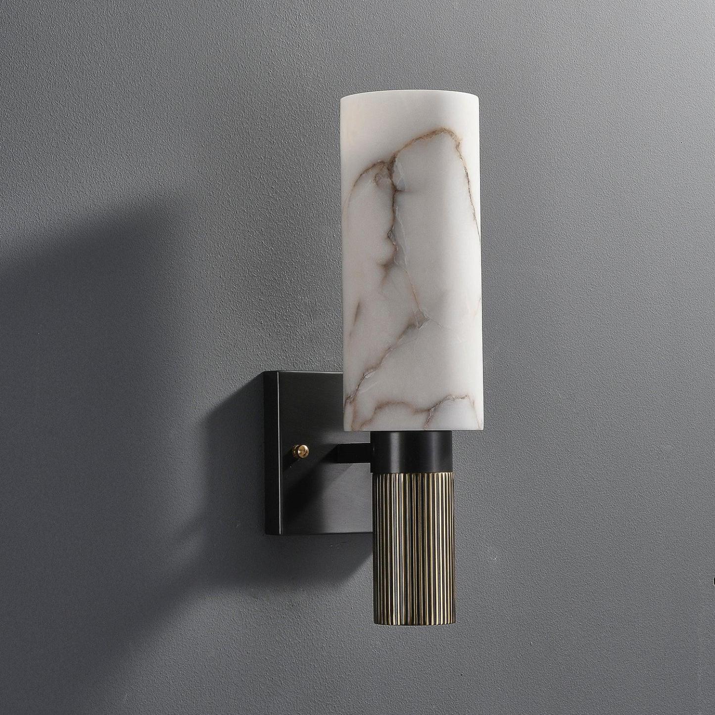 Jade Alabaster Brass Wall Sconce Living Room Bedroom