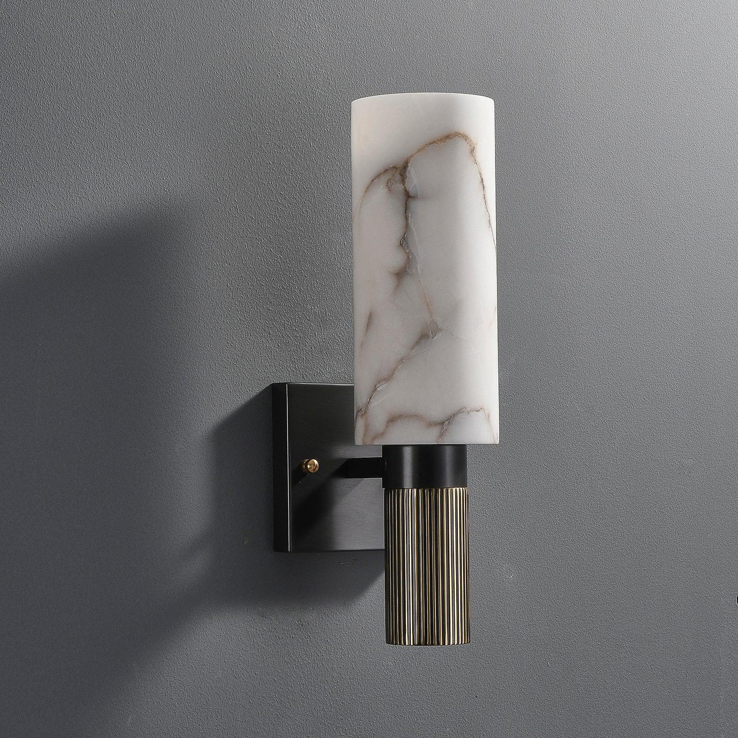Jade Alabaster Brass Wall Sconce Living Room Bedroom