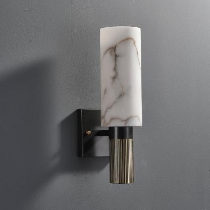 Jade Alabaster Brass Wall Sconce Living Room Bedroom