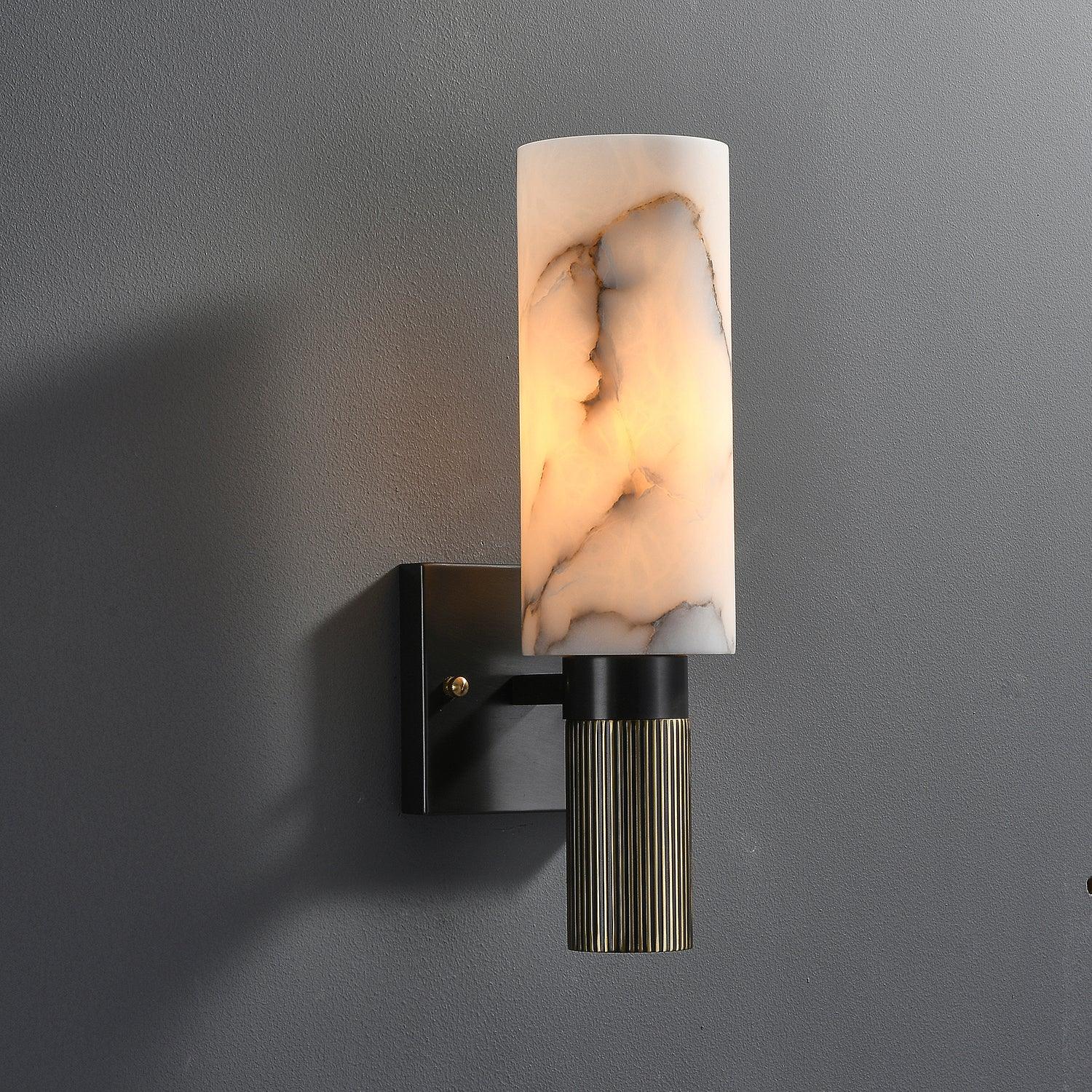 Jade Alabaster Brass Wall Sconce Living Room Bedroom