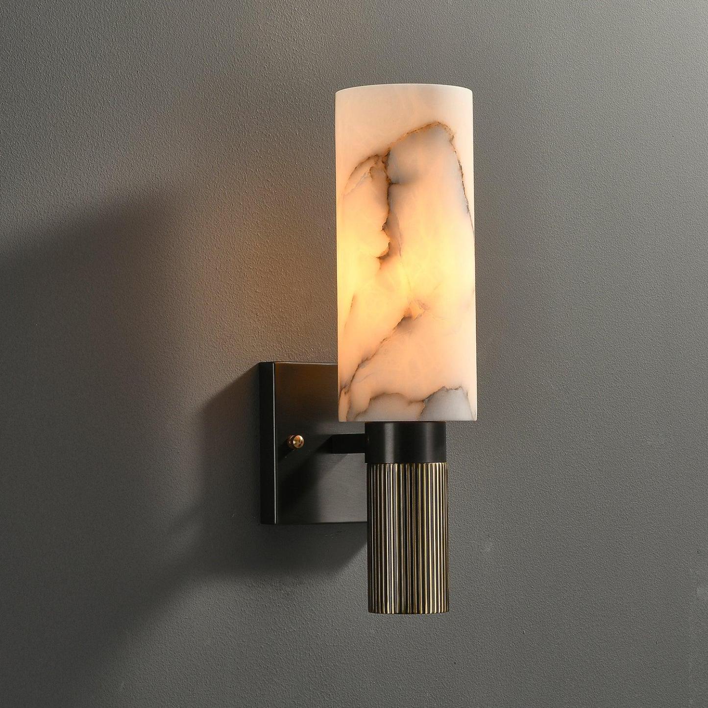 Jade Alabaster Brass Wall Sconce Living Room Bedroom