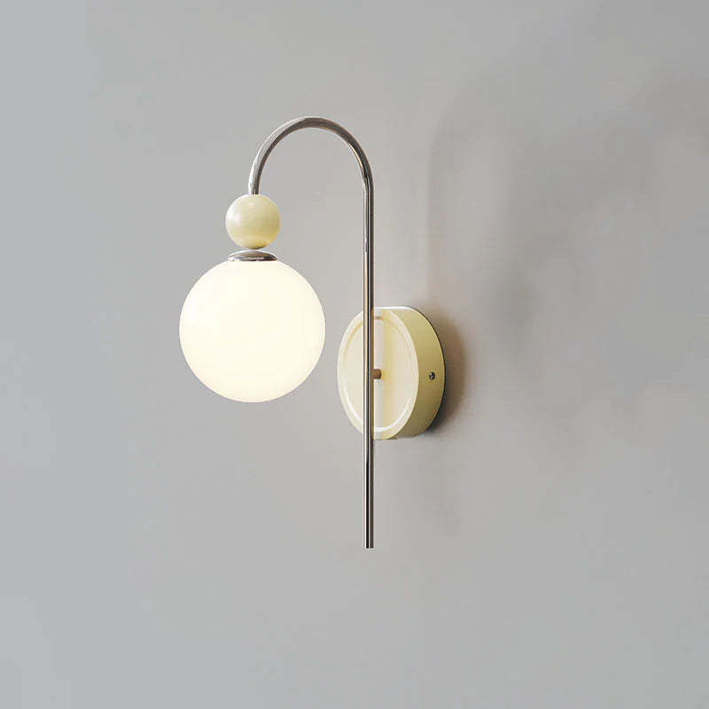 Morandi Modern LED Indoor Wall Lamp Red/Coffee Metal/Glass Bedroom