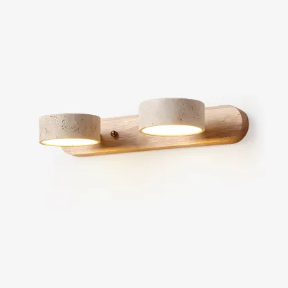 Zaid Modern Minimalism LED Stone Wood Wall Light Bathroom Bedroom