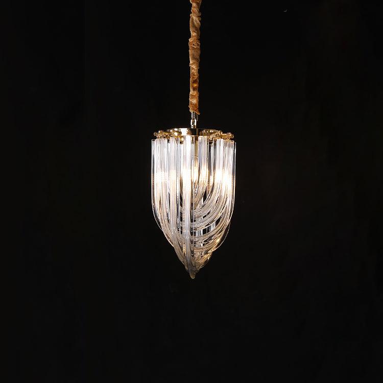 Marilyn Vintage Metal Glass Gold Clear Pendant Light Bedroom Living Room