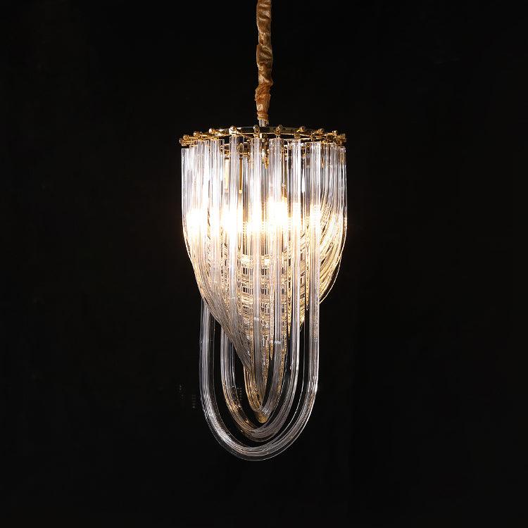Marilyn Vintage Metal Glass Gold Clear Pendant Light Bedroom Living Room