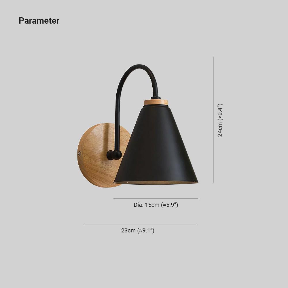 Ozawa Minimalism White Metal Wood Wall Lamp Dining Room Bedroom