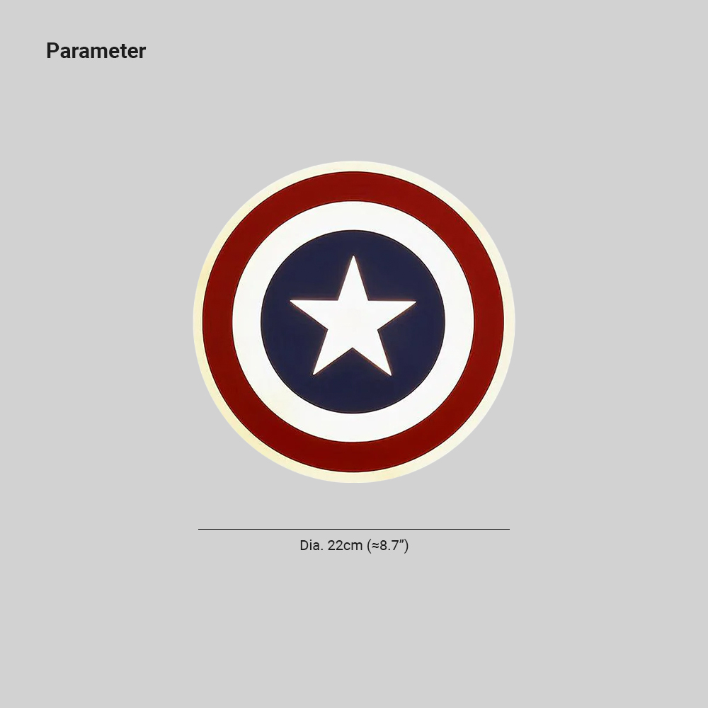 Edge Unusual Captain Red Blue Acrylic Metal Wall Lamp Dining Room Bedroom