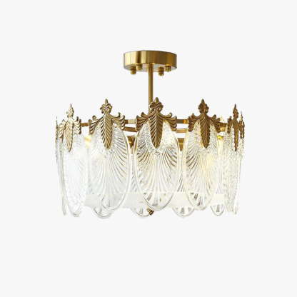 Alessio Vintage Luxury Glass Round Chandelier Living Dining Room