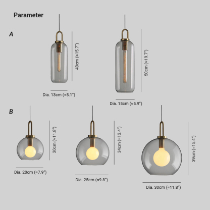 Hailie Modern Round Glass Pendant Light Bedroom Hallway Living Room