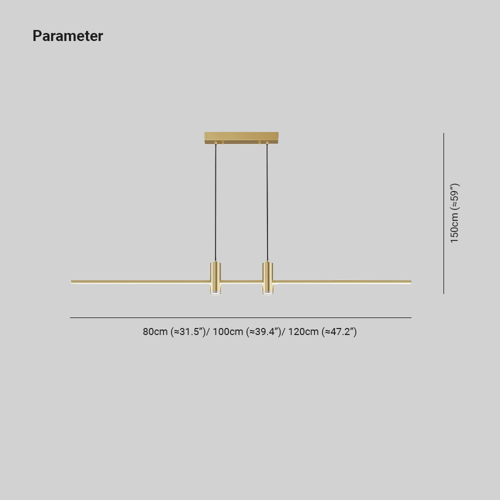 Edge Modern Unusual Long Metal Pendant Light Dining Living Room