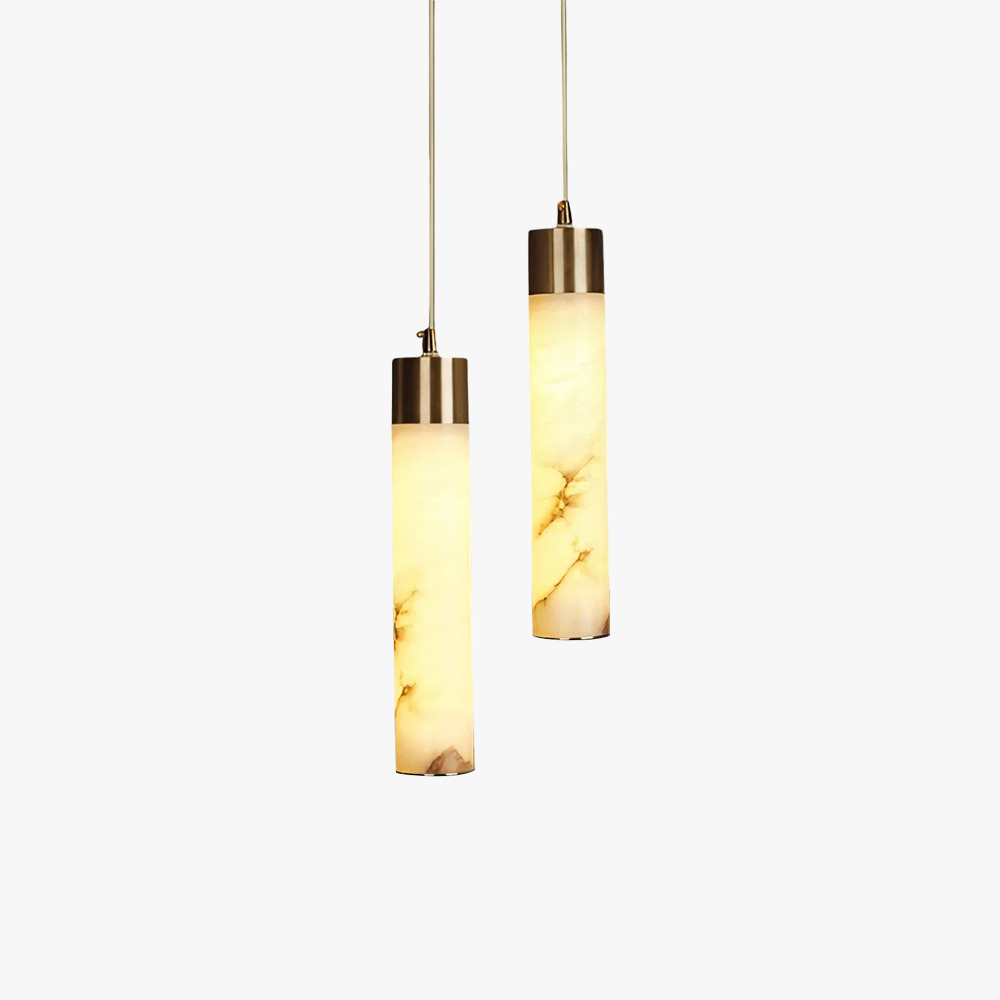 Jade Modern Brass Alabaster Pendant Light Living Room Bedroom Bathroom