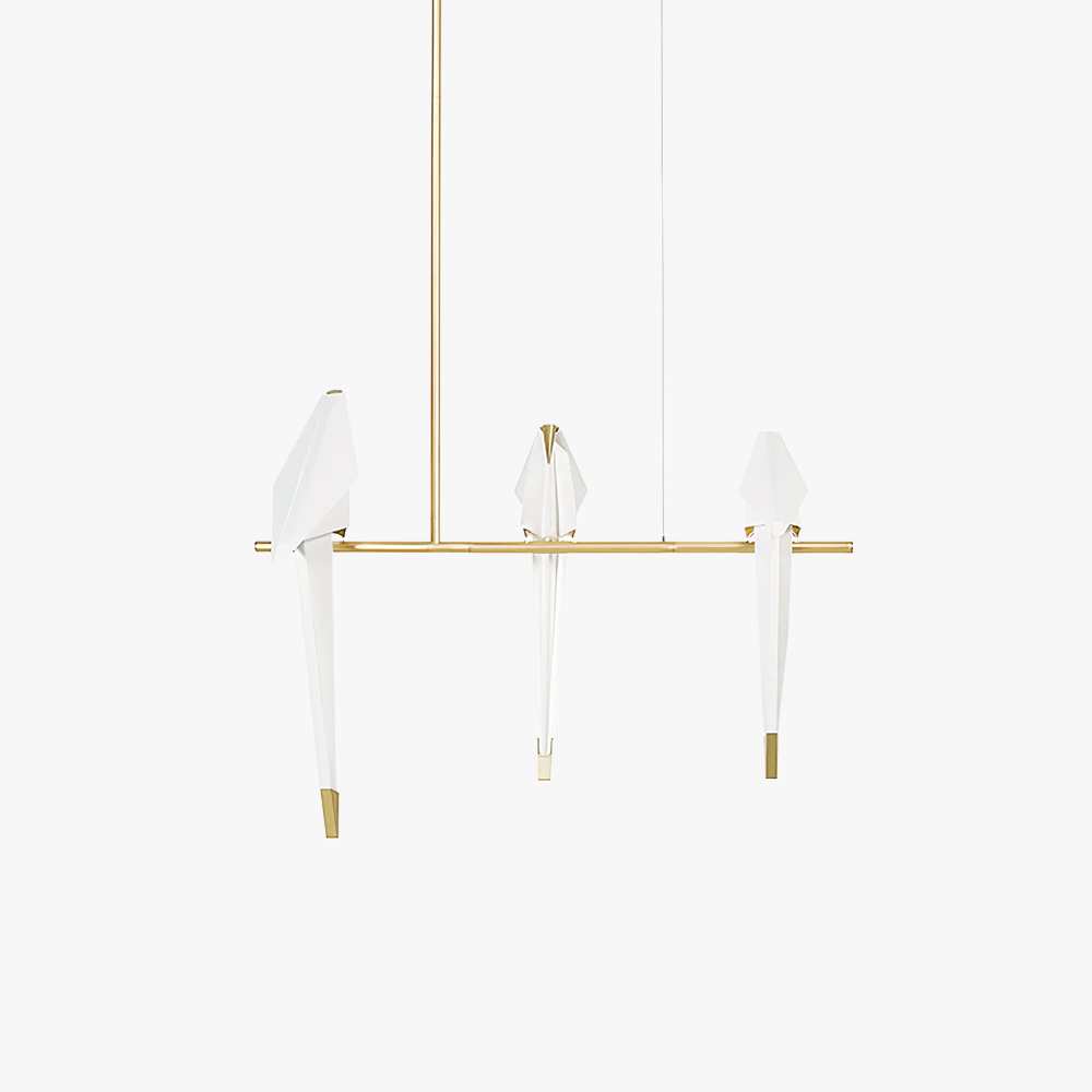 Orr Natural Acrylic Metal Gold Pendant Light Bedroom Living Room