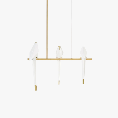 Orr Natural Acrylic Metal Gold Pendant Light Bedroom Living Room
