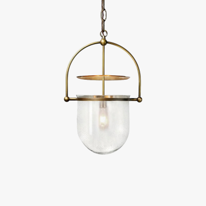 Alessio Unusual Glass Amber Clear Metal Pendant Light Bedroom Living Room