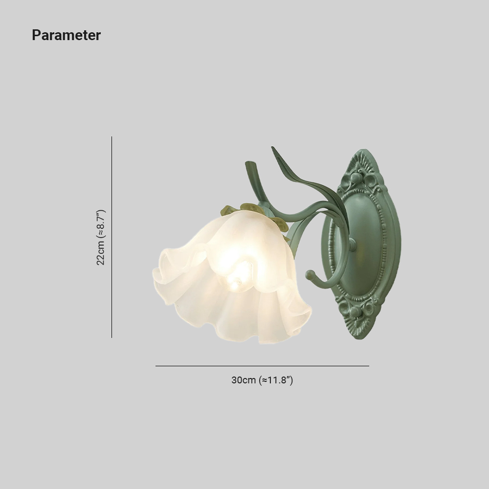 Carins Modern Cottage Flower Metal Wall Light Bedroom Hallway Bathroom