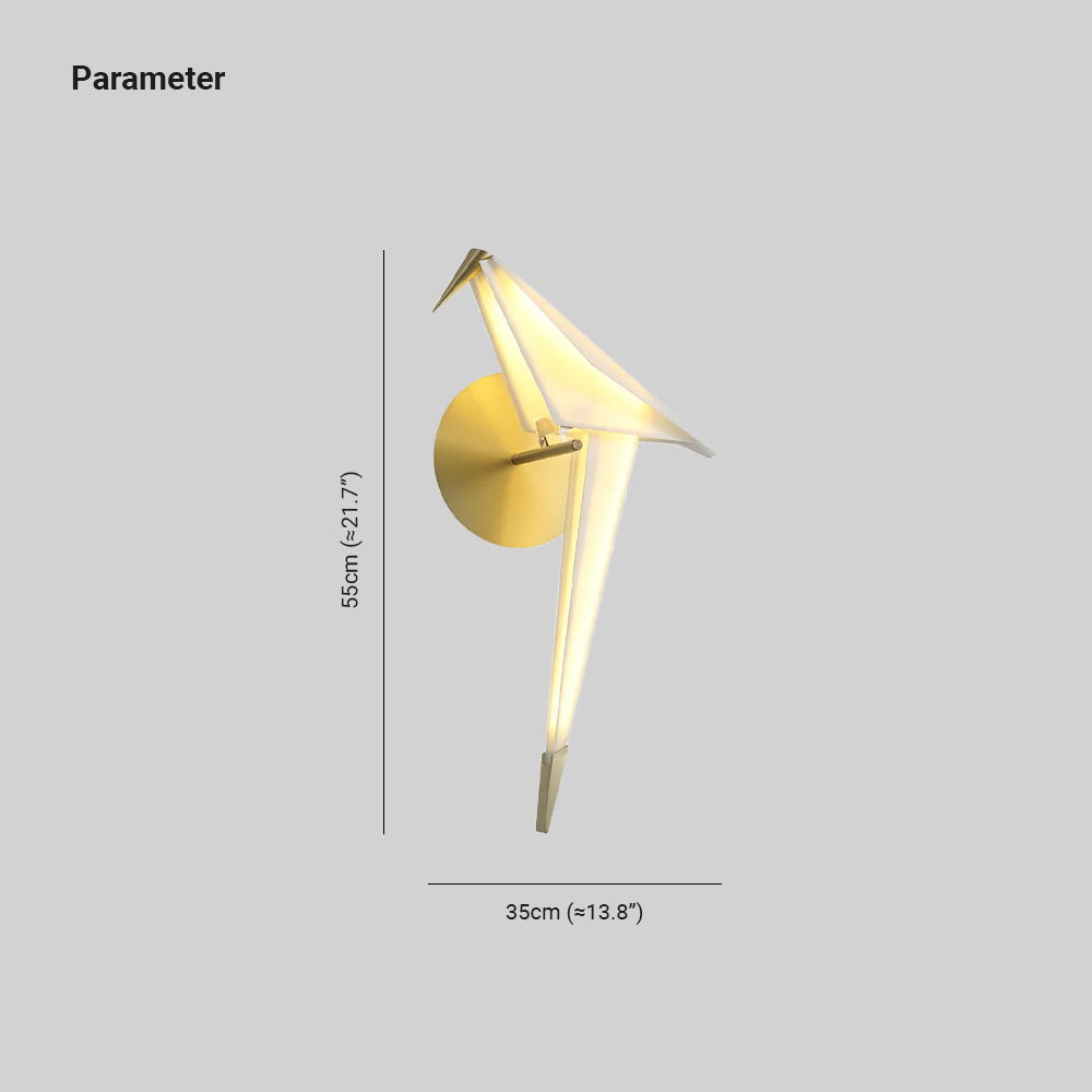 Orr Modern Unusual Bird PC Metal Wall Light Bedroom Study Living Room