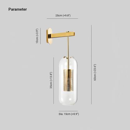 Edge Advanced Round Meta Glass Wall Lamp Living Room Bedroom